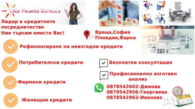 Рефинансиране на текущи задължения, снимка 1 - Кредити - 47860290