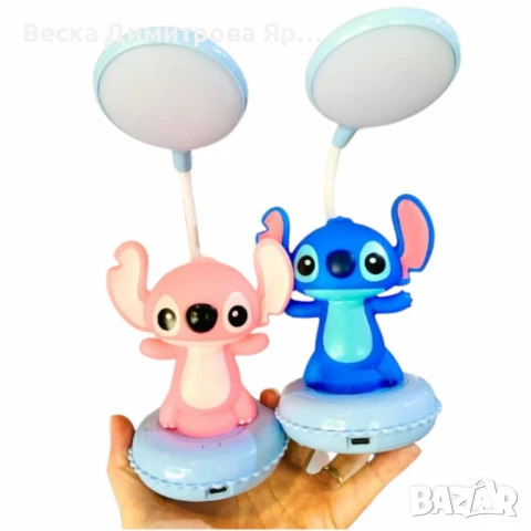 Настолна LED 3D лампа Stitch & Angel, снимка 2 - Лед осветление - 51152807