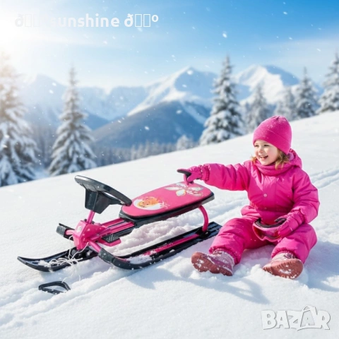 Зимна шейна (чук и гек) с кормило, предни и задни ски и метална спирачка Mustang 