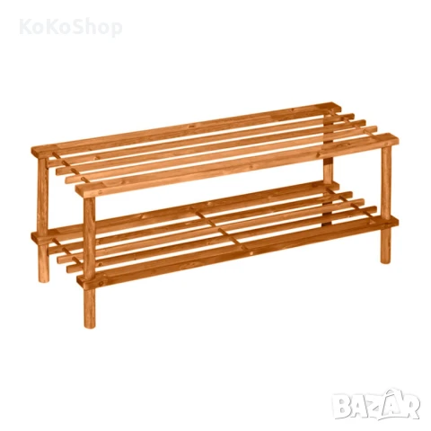Дървена етажерка за обувки-74х29х26 см. /етажерка за обувки цвят дъб
