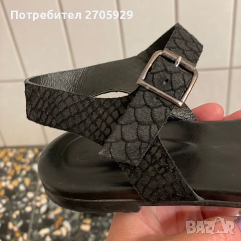 Bianco черни сандали от естествена кожа, номер 36/37, снимка 3 - Сандали - 45250654