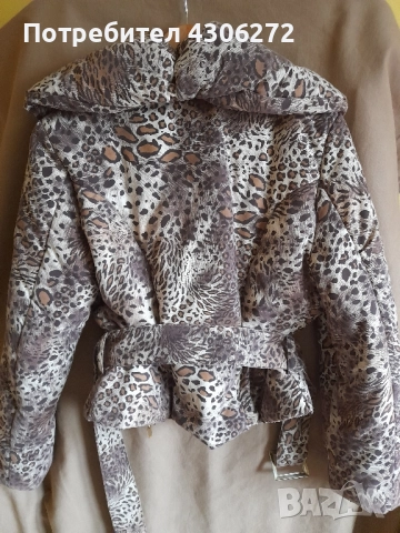 Дамско късо яке, модерен принт, топло и меко, снимка 3 - Якета - 52319921
