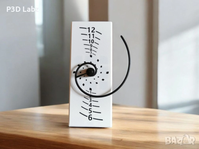 Fibonacci Spiral Clock – 3D принтиран дизайнерски настолен часовник
