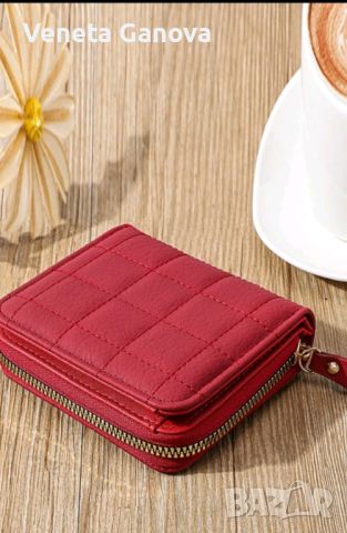 Дамски портфейл в черен,червен или розов цвят,размер на снимките