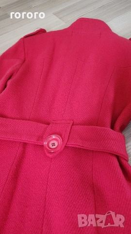 Червено кашмирено палто-С размер, снимка 2 - Палта, манта - 42589263