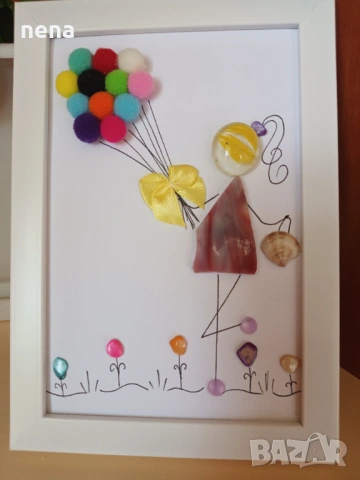 Пана от мидички, камъчета, стъкълца и други материали, снимка 10 - Декорация за дома - 51194812