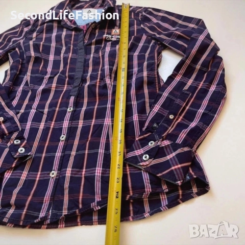 Дамска карирана риза GAASTRA North Ocean Crossing, размер S лилава с копчета, снимка 3 - Ризи - 52516570