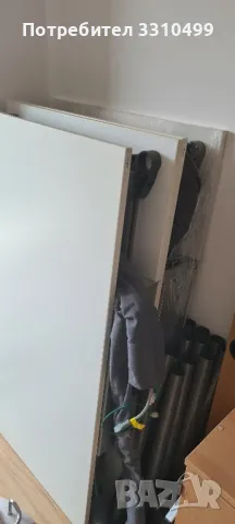 Професионално бяло офис бюро Kinnarps с панел 140/80 см , снимка 3 - Бюра - 50413340