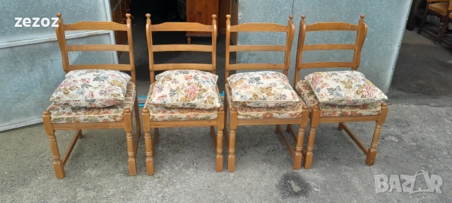 Столове трапезни масив-4бр.№013, снимка 4 - Столове - 53680010