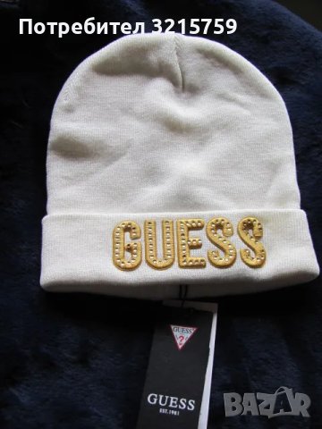 Нова с етикет Оригинална дамска шапка ,бяла ,марка GUESS, снимка 2 - Шапки - 48929817