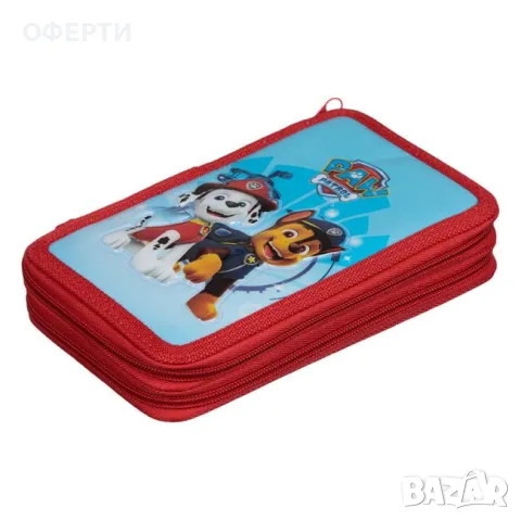 Пълнен двоен Ученически Несесер Paw Patrol 13x20x4 см, снимка 4 - Раници - 46882386