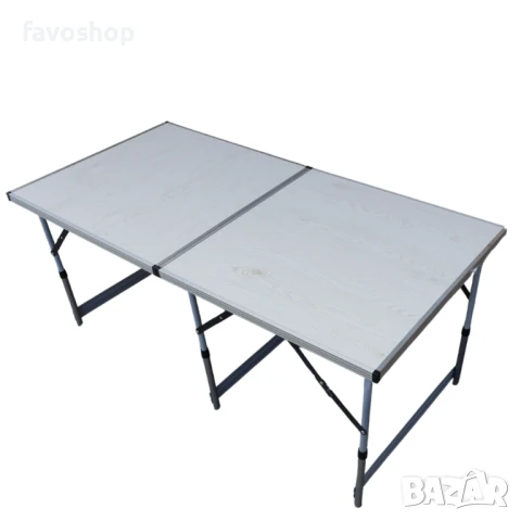 FAVO ALU COMPACT – Сгъваема маса с регулируема височина и MDF плот, снимка 2 - Други - 51036187