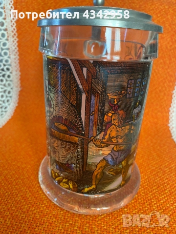 Vintage стъклена бирена чаша. Германия.