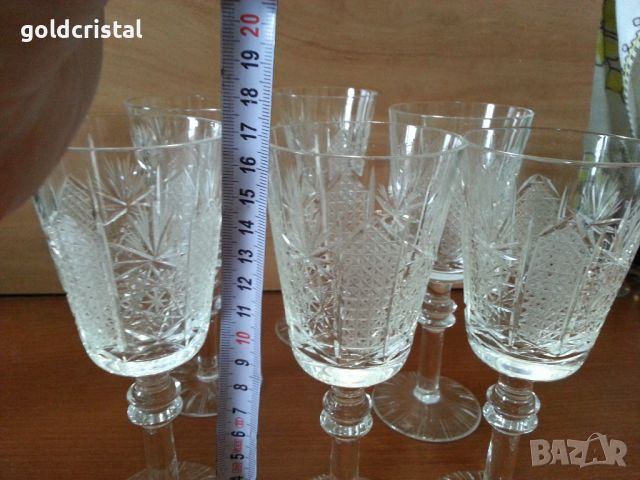 Кристални чаши на китка нови пазар серия Ропотамо , снимка 9 - Антикварни и старинни предмети - 44866642