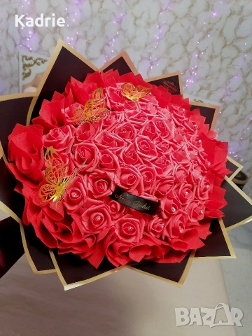 Вечен букет от 50 рози , снимка 2 - Други - 52860791