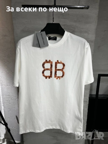 Balenciaga Мъжка Бяла Тениска👕Мъжка Блуза С Къс Ръкав В Бял Цвят Код MensPoint71