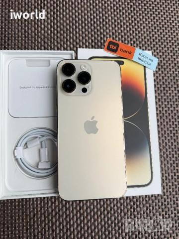 100% Battery 🔋❗️iPhone 14 Pro MAX ❗️Лизинг от 19€/мес Gold 📛 златен 128Gb 📛 , снимка 5 - Apple iPhone - 53632999