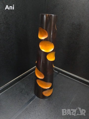 Бамбукова ваза на големи кръгове, снимка 2 - Вази - 51488141