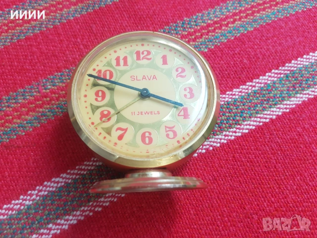 Часовник будилник Слава 7, снимка 2 - Антикварни и старинни предмети - 53349320