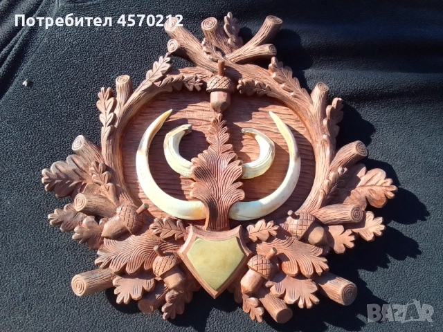 Поставка за трофей от диво прасе, Дървена поставка за трофей, Дъска за трофей от глиган, снимка 5 - Декорация за дома - 52140889