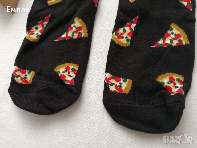Мъжки чорапи парчета пица р-р 43-46, снимка 3 - Мъжки чорапи - 45591515