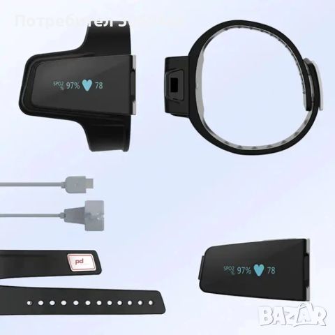 Bluetooth измерител на кислород в кръвта O2 Pro измерител на кислород в кръвта безжичен монитор на с, снимка 3 - Смарт гривни - 45573872