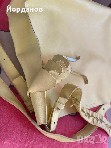 Жълта дамска чанта 37х35, снимка 6 - Чанти - 43613484