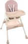 Бебешко столче за хранене, регулируема сгъваема маса, 5-точкова каишка, розово