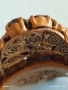 Стар скъпоценен ретро меден пръстен с ювелирно фасетиран ИЗУМРУД 52241, снимка 5