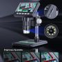 Цифров микроскоп 1000x 1080P 4.3 Inch електронен микроскоп електроника Ендоскопска Камера USB Бял, снимка 3
