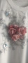 нова бяла тениска с 3D цветя, снимка 3