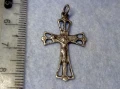 СТАРО СРЕБЪРНО РАЗПЯТИЕ КРЪСТ КРЪСТЧЕ СРЕБРО ВИСОКА ПРОБА РЪЧНА ХУДОЖЕСТВЕНА АЖУРНА ИЗРАБОТКА 72391, снимка 1