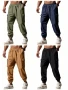 Мъжки ленени ежедневни спортни панталони с маншети и с множество джобове, 4цвята , снимка 1