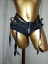 Черен колан с 4 метални жартиери за чорапи , снимка 1