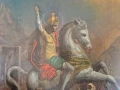 Стара Руска св.Георги Домашна Икона красива оригинал 19 век, снимка 5