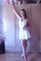 Бяла  рокля за спортни танци с ресни и кристали, снимка 1