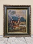 Много стара уникална антикварна авторска картина масло върху платно , снимка 2
