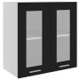 vidaXL Висящ стъклен шкаф, черен, 60x31x60 см, ПДЧ（SKU:802522