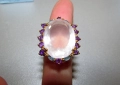 925 сребърен пръстен с розов кварц 36 карата, снимка 3
