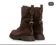 Кафяви боти естествен велур Aquamarineshoes, снимка 1