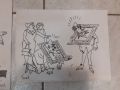 Теньо Пиндарев,карикатура,рисунка,графика,стара картина, снимка 3