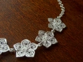 Посребрено дамско колие с художествен мотив "Цветове", снимка 3