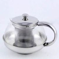 Стъклена кана за чай от неръждаема стомана с цедка за листа, снимка 5 - Аксесоари за кухня - 45751384