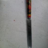 Стар съветски нож Хохлома за размазване на масло, пастет, конфитюр, снимка 2 - Други ценни предмети - 45872457