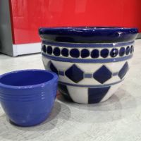 Сини керамични кашпи/немски , снимка 1 - Саксии и кашпи - 45095890