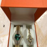Подаръчен комплект часовник и гривна с кристали , снимка 2 - Дамски - 45011628