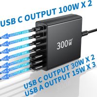 USB C Бързо зарядно устройство: 300W GaN зарядно устройство 7 порта PD, снимка 5 - Друга електроника - 45074401