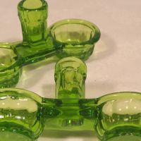 антикварна стъклена солница зелено стъкло, снимка 2 - Аксесоари за кухня - 45573392