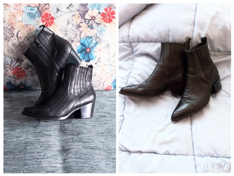 Два различни чифта / Луксозни маркови боти в Кроко принт / шпицарки в кроко принт , снимка 1