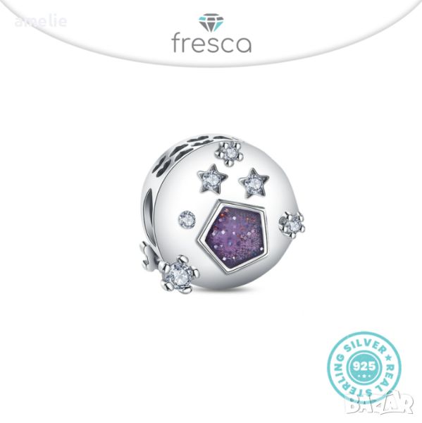 Final SALE! Талисман Fresca по модел тип Pandora Пандора сребро 925 Purple Sky. Колекция Amélie, снимка 1